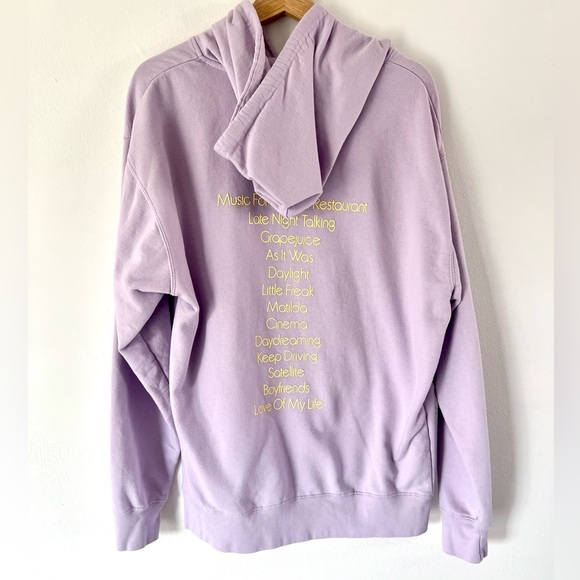 Harry Styles Harry's House Tour Playlist Lilac Purple Hoodie Size Large - Picture 4 of 8